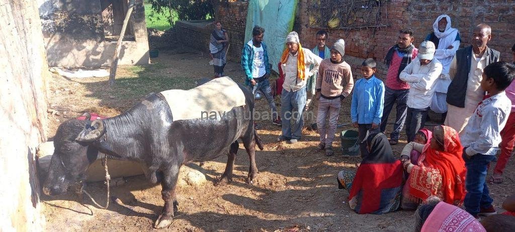 आग लगने की सूचना पर मौके पर जुटी भीड़