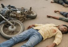 अज्ञात वाहन की टक्कर से बाइक सवार तीन घायल, दो को रेफर